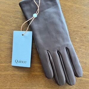 Quince Women’s Leather Cashmere Dark Brown Gloves